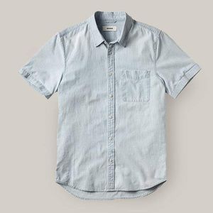 Buck Mason Chambray Short Sleeve Shirt. XL